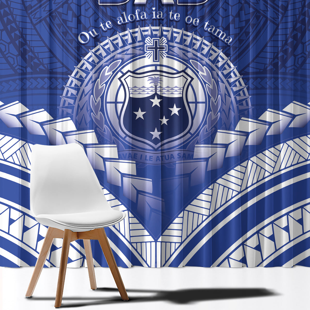 Samoa Happy Father's Day Window Curtain Ou Te Alofa Ia Te Oe Tama Dad Polynesian Tribal LT05 - Polynesian Pride