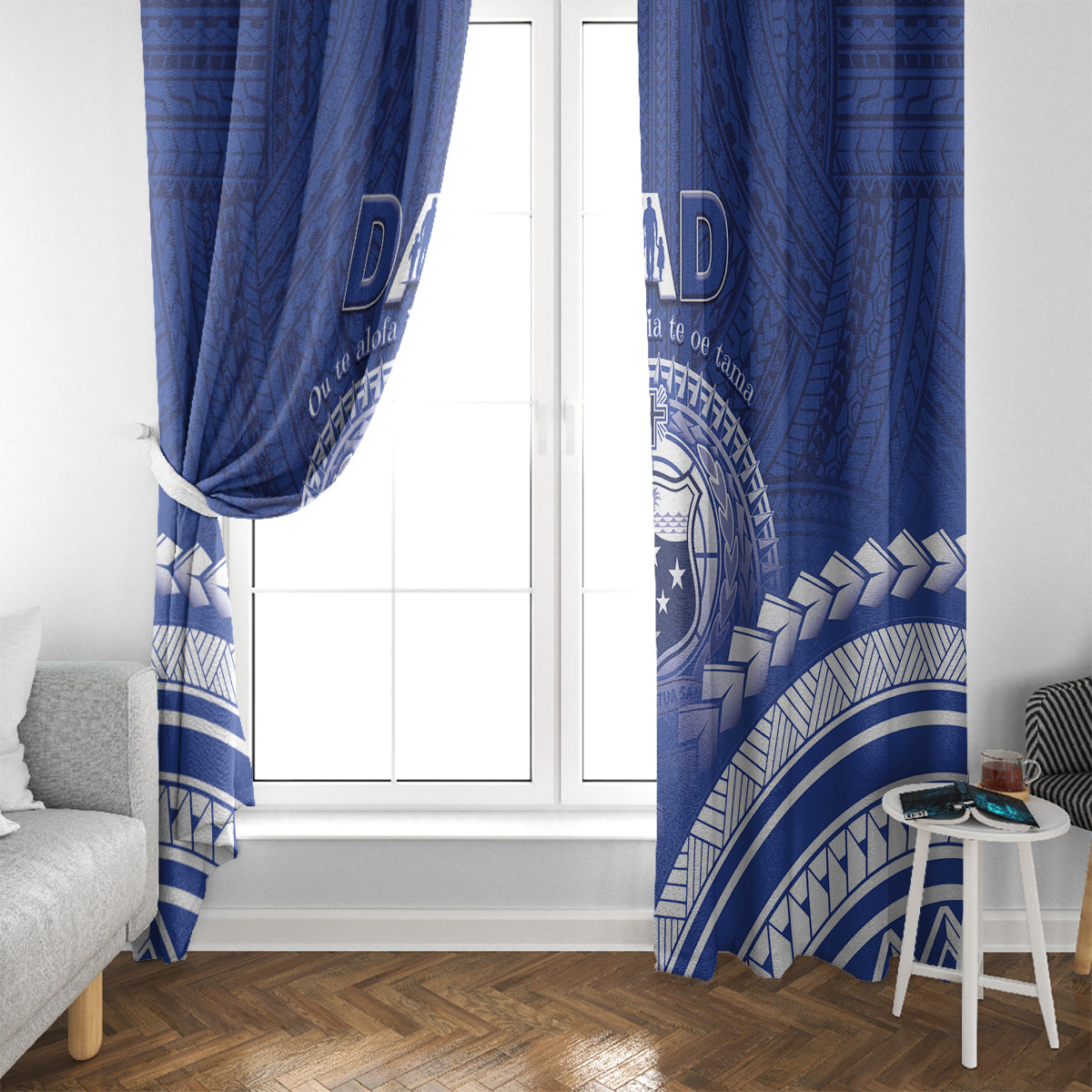 Samoa Happy Father's Day Window Curtain Ou Te Alofa Ia Te Oe Tama Dad Polynesian Tribal LT05 - Polynesian Pride