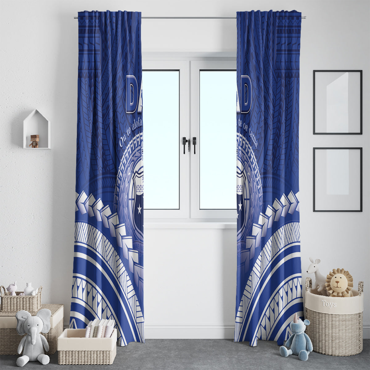 Samoa Happy Father's Day Window Curtain Ou Te Alofa Ia Te Oe Tama Dad Polynesian Tribal LT05 - Polynesian Pride