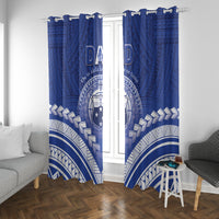 Samoa Happy Father's Day Window Curtain Ou Te Alofa Ia Te Oe Tama Dad Polynesian Tribal LT05 With Grommets Blue - Polynesian Pride