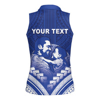 Personalised Samoa Happy Father's Day Women Sleeveless Polo Shirt Ou Te Alofa Ia Te Oe Tama Dad Polynesian Tribal LT05 - Polynesian Pride