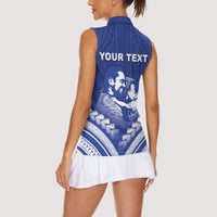 Personalised Samoa Happy Father's Day Women Sleeveless Polo Shirt Ou Te Alofa Ia Te Oe Tama Dad Polynesian Tribal LT05 - Polynesian Pride