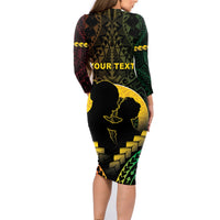 Personalised Vanuatu Happy Father's Day Family Matching Long Sleeve Bodycon Dress and Hawaiian Shirt Mi Lavem Yu Papa Polynesian Tribal LT05 - Polynesian Pride