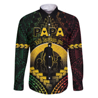 Personalised Vanuatu Happy Father's Day Family Matching Mermaid Dress and Hawaiian Shirt Mi Lavem Yu Papa Polynesian Tribal LT05 Dad's Shirt - Long Sleeve Reggae - Polynesian Pride