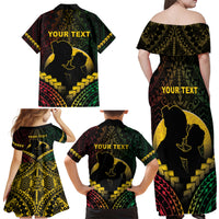 Personalised Vanuatu Happy Father's Day Family Matching Off Shoulder Maxi Dress and Hawaiian Shirt Mi Lavem Yu Papa Polynesian Tribal LT05 - Polynesian Pride