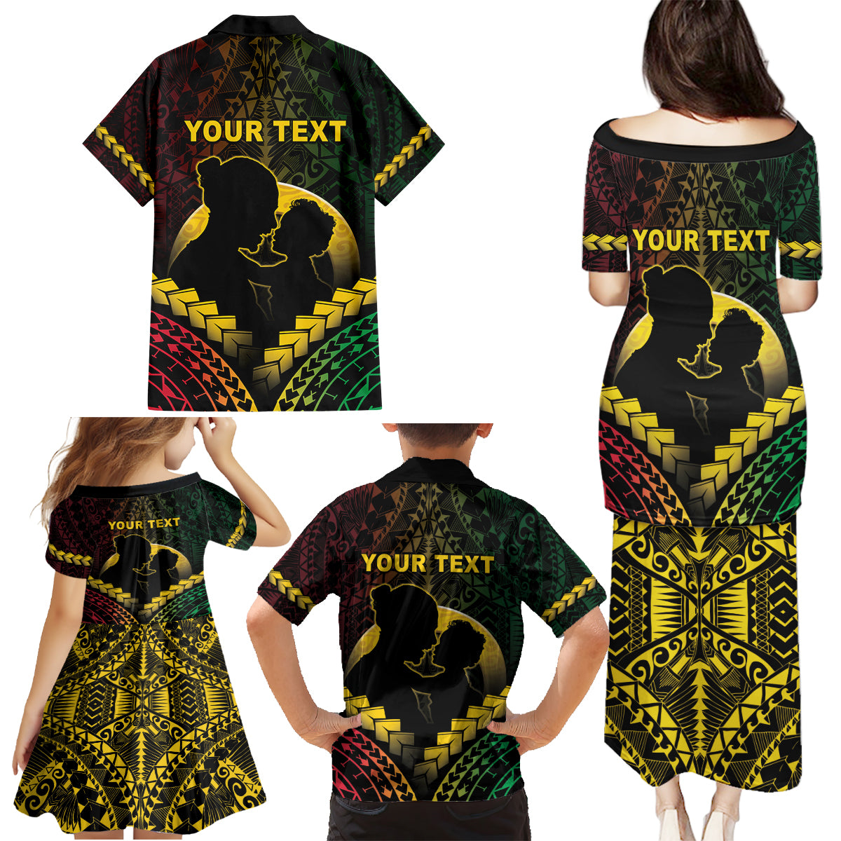Personalised Vanuatu Happy Father's Day Family Matching Puletasi and Hawaiian Shirt Mi Lavem Yu Papa Polynesian Tribal LT05 - Polynesian Pride