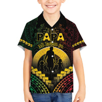 Personalised Vanuatu Happy Father's Day Family Matching Puletasi and Hawaiian Shirt Mi Lavem Yu Papa Polynesian Tribal LT05 Son's Shirt Reggae - Polynesian Pride