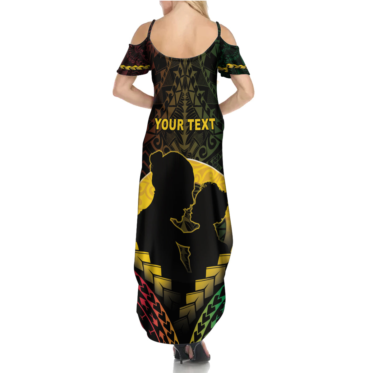 Personalised Vanuatu Happy Father's Day Family Matching Summer Maxi Dress and Hawaiian Shirt Mi Lavem Yu Papa Polynesian Tribal LT05 - Polynesian Pride