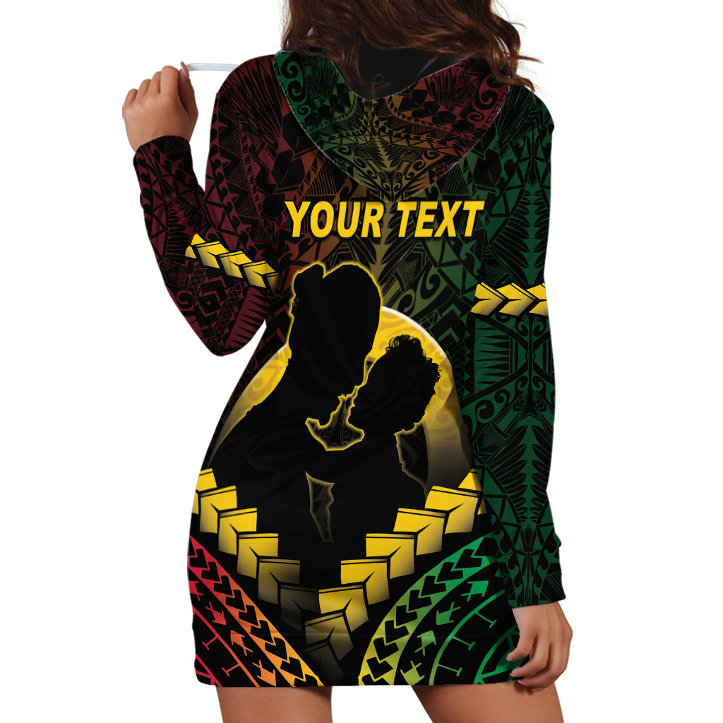 Personalised Vanuatu Happy Father's Day Hoodie Dress Mi Lavem Yu Papa Polynesian Tribal LT05 - Polynesian Pride