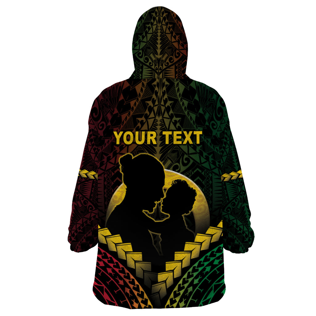 Personalised Vanuatu Happy Father's Day Wearable Blanket Hoodie Mi Lavem Yu Papa Polynesian Tribal LT05 - Polynesian Pride
