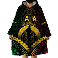Personalised Vanuatu Happy Father's Day Wearable Blanket Hoodie Mi Lavem Yu Papa Polynesian Tribal LT05 - Polynesian Pride