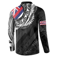 Hawaii Flag Day Button Sweatshirt Hawaiian Maile Lei