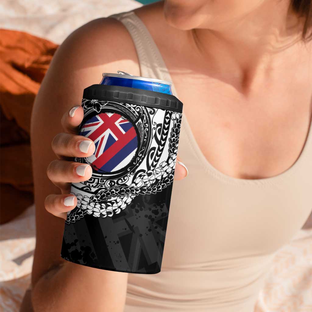 Hawaii Flag Day 4 in 1 Can Cooler Tumbler Hawaiian Maile Lei