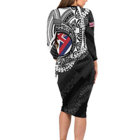Hawaii Flag Day Family Matching Long Sleeve Bodycon Dress and Hawaiian Shirt Hawaiian Maile Lei LT05 - Polynesian Pride