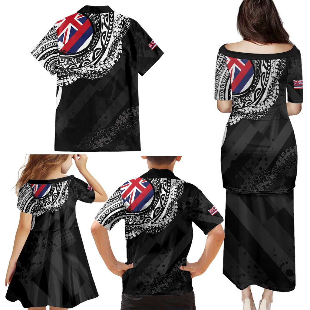 Hawaii Flag Day Family Matching Puletasi and Hawaiian Shirt Hawaiian Maile Lei LT05 - Polynesian Pride
