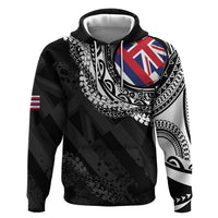 Hawaii Flag Day Hoodie Hawaiian Maile Lei LT05 Pullover Hoodie Black - Polynesian Pride