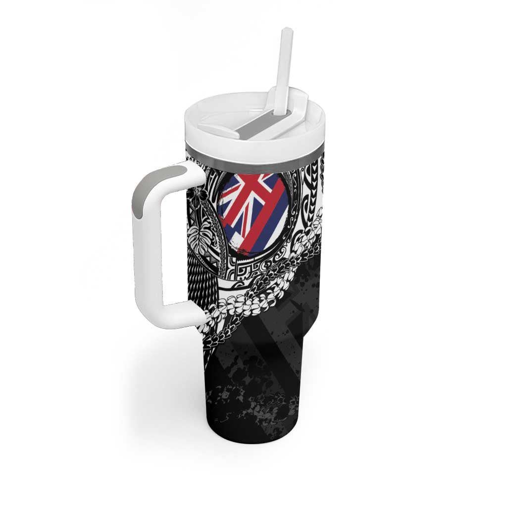 Hawaii Flag Day Tumbler With Handle Hawaiian Maile Lei