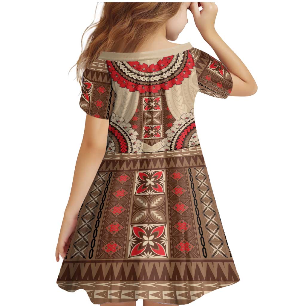 Samoa Language Week Family Matching Mermaid Dress and Hawaiian Shirt Samoan Motif With Red Hibiscus LT05 - Polynesian Pride
