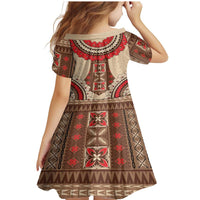 Samoa Language Week Family Matching Mermaid Dress and Hawaiian Shirt Samoan Motif With Red Hibiscus LT05 - Polynesian Pride
