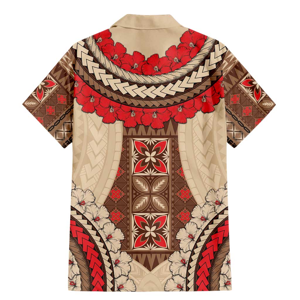 Samoa Language Week Family Matching Mermaid Dress and Hawaiian Shirt Samoan Motif With Red Hibiscus LT05 - Polynesian Pride
