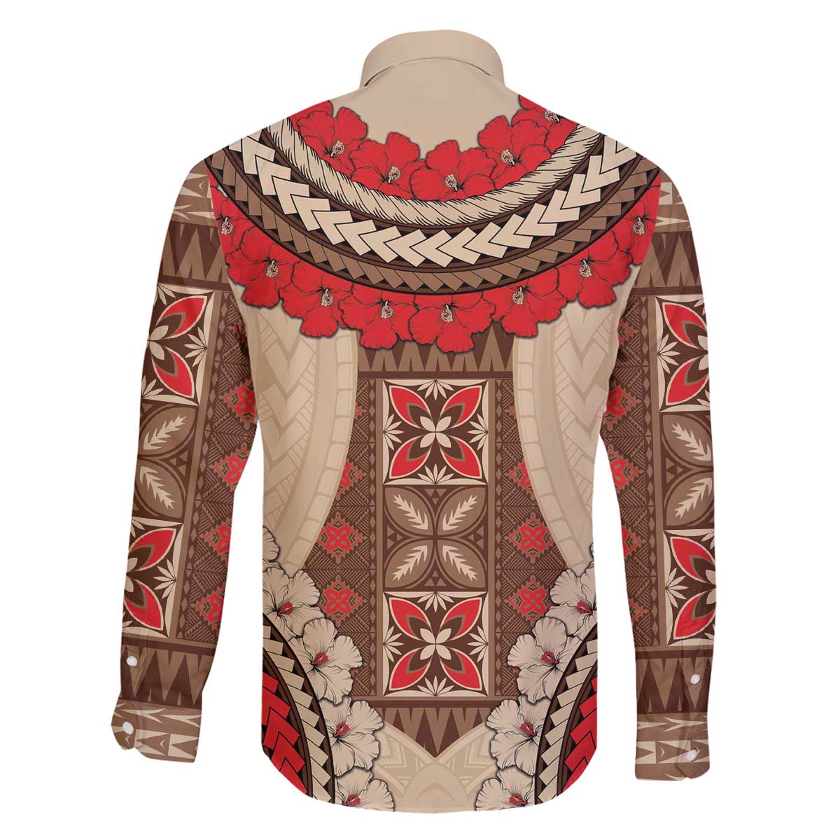 Samoa Language Week Family Matching Off Shoulder Short Dress and Hawaiian Shirt Samoan Motif With Red Hibiscus LT05 - Polynesian Pride