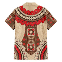 Samoa Language Week Family Matching Tank Maxi Dress and Hawaiian Shirt Samoan Motif With Red Hibiscus LT05 - Polynesian Pride