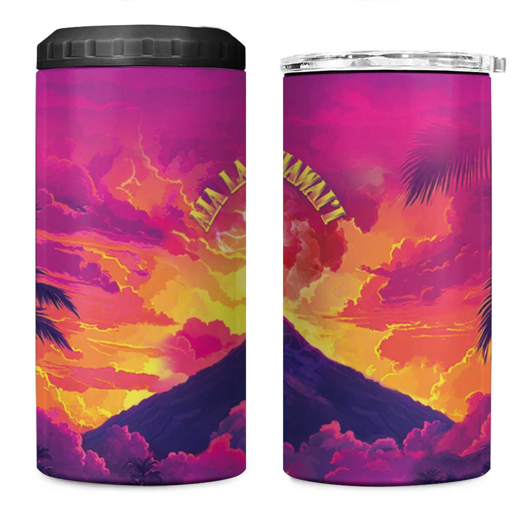 Hawaii Kilauea Volcano 4 in 1 Can Cooler Tumbler There Is Pele Goddess Of The Volcano LT05 One Size: 16 oz Purple - Polynesian Pride