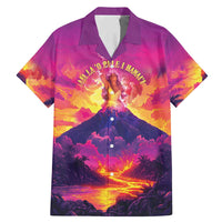 Hawaii Kilauea Volcano Family Matching Mermaid Dress and Hawaiian Shirt There Is Pele Goddess Of The Volcano LT05 Dad's Shirt - Short Sleeve Purple - Polynesian Pride