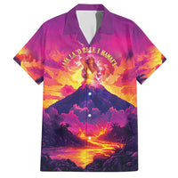 Hawaii Kilauea Volcano Family Matching Off Shoulder Maxi Dress and Hawaiian Shirt There Is Pele Goddess Of The Volcano LT05 Dad's Shirt - Short Sleeve Purple - Polynesian Pride