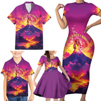 Hawaii Kilauea Volcano Family Matching Short Sleeve Bodycon Dress and Hawaiian Shirt There Is Pele Goddess Of The Volcano LT05 - Polynesian Pride