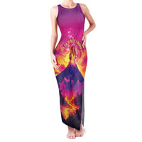 Hawaii Kilauea Volcano Family Matching Tank Maxi Dress and Hawaiian Shirt There Is Pele Goddess Of The Volcano LT05 Mom's Dress Purple - Polynesian Pride