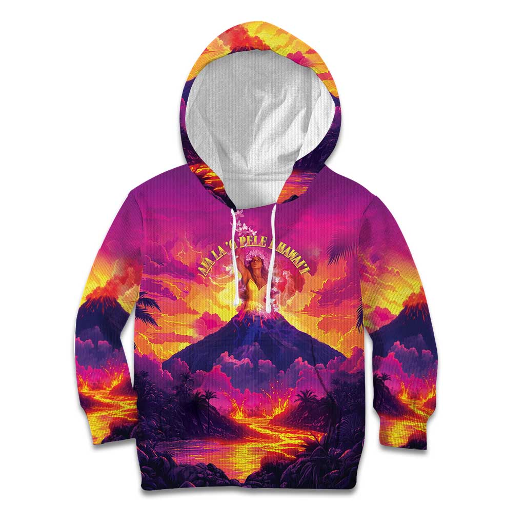Hawaii Kilauea Volcano Kid Hoodie There Is Pele Goddess Of The Volcano LT05 Hoodie Purple - Polynesian Pride