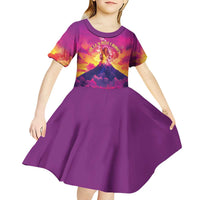 Hawaii Kilauea Volcano Kid Short Sleeve Dress There Is Pele Goddess Of The Volcano LT05 - Polynesian Pride