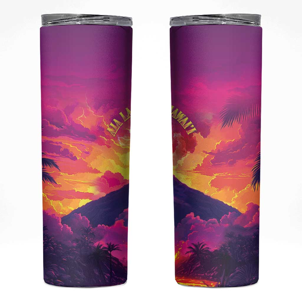 Hawaii Kilauea Volcano Skinny Tumbler There Is Pele Goddess Of The Volcano LT05 Purple - Polynesian Pride