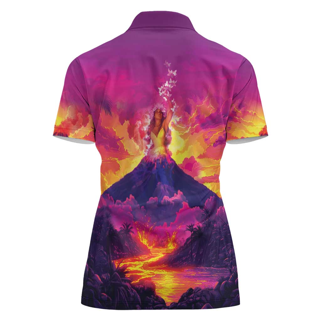 Hawaii Kilauea Volcano Women Polo Shirt There Is Pele Goddess Of The Volcano - Polynesian Pride