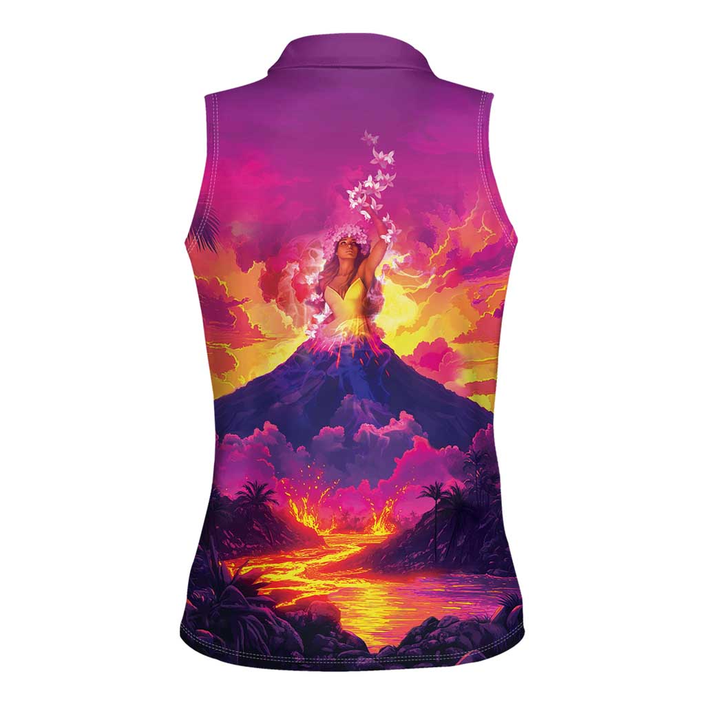Hawaii Kilauea Volcano Women Sleeveless Polo Shirt There Is Pele Goddess Of The Volcano LT05 - Polynesian Pride