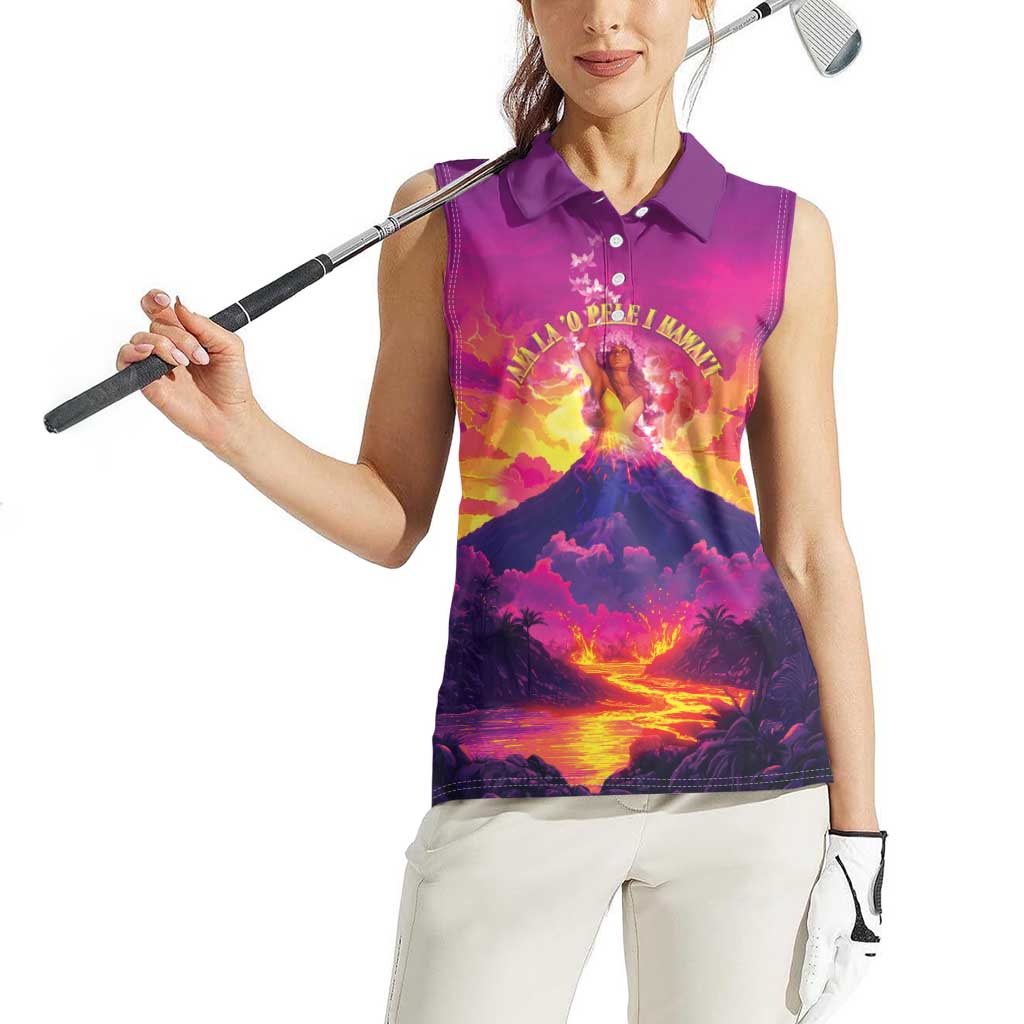 Hawaii Kilauea Volcano Women Sleeveless Polo Shirt There Is Pele Goddess Of The Volcano LT05 - Polynesian Pride