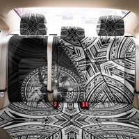 Hibiscus With Black Austronesian Tattoo Pattern Back Car Seat Cover LT05 - Polynesian Pride