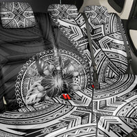 Hibiscus With Black Austronesian Tattoo Pattern Back Car Seat Cover LT05 - Polynesian Pride