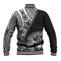 Hibiscus With Black Austronesian Tattoo Pattern Baseball Jacket - Polynesian Pride