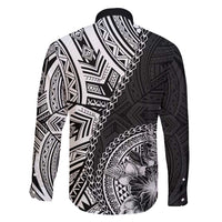 Hibiscus With Black Austronesian Tattoo Pattern Family Matching Short Sleeve Bodycon Dress and Hawaiian Shirt - Polynesian Pride
