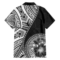 Hibiscus With Black Austronesian Tattoo Pattern Family Matching Summer Maxi Dress and Hawaiian Shirt LT05 - Polynesian Pride