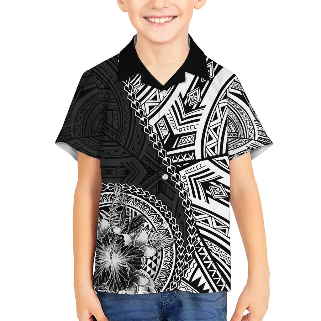 Hibiscus With Black Austronesian Tattoo Pattern Hawaiian Shirt - Polynesian Pride