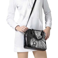 Hibiscus With Black Austronesian Tattoo Pattern Shoulder Handbag - Polynesian Pride