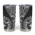 Hibiscus With Black Austronesian Tattoo Pattern Tumbler Cup - Polynesian Pride