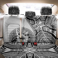 Hibiscus With White Austronesian Tattoo Pattern Back Car Seat Cover LT05 - Polynesian Pride