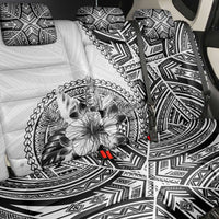 Hibiscus With White Austronesian Tattoo Pattern Back Car Seat Cover LT05 - Polynesian Pride