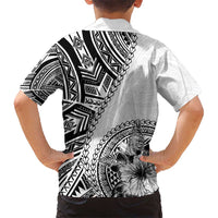 Hibiscus With White Austronesian Tattoo Pattern Hawaiian Shirt - Polynesian Pride