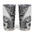 Hibiscus With White Austronesian Tattoo Pattern Tumbler Cup - Polynesian Pride