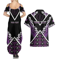 Personalised Aotearoa Moriori Couples Matching Summer Maxi Dress and Hawaiian Shirt Maori Pattern New Zealand LT05 - Polynesian Pride